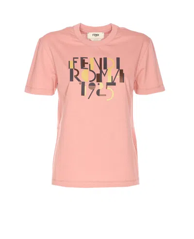Fendi Logo T-shirt In Multi