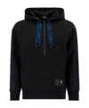 Fendi Logo-tape Zip-fastening Hoodie In Black