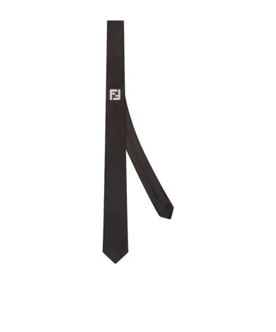 Fendi Logo Tie In Black