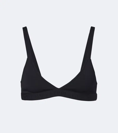 Fendi Logo Triangle Bralette In Black
