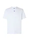 Fendi Regular-fit Cotton T-shirt With Crew Neck And Short Sleeves And Mini Ff Metal Applique In White