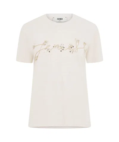 Fendi Logo T-shirt In White
