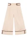 Fendi Logo-waistband Trousers In 中性色