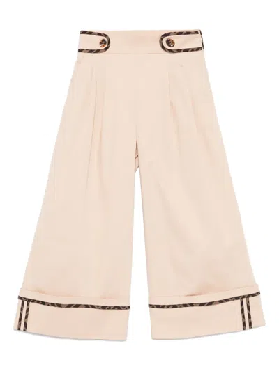 Fendi Logo-waistband Trousers In 中性色