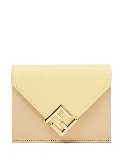 Fendi Logo Wallet In Neutral