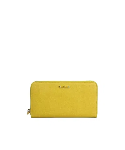 Fendi Logo Wallet In Yellow