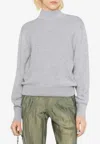 Fendi Logo Wool Sweater With Strap In Gray