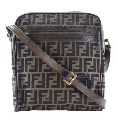 Pre-owned Fendi Logo Zucca Shoulder Bag Zucca Brown Canvas Shoulder Bag Bag ()