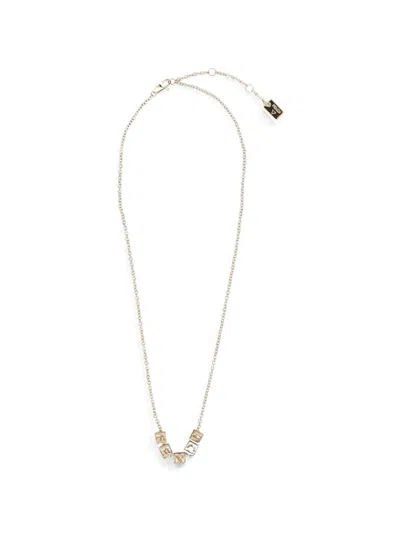 Fendi Logo-cubes Chain Necklace In Gold