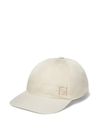 Fendi Logo-detail Baseball Cap In White