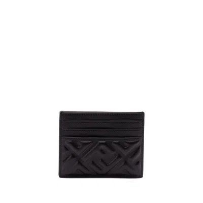 Fendi Logo-embossed Cardholder In Black