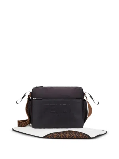 Fendi Logo-embossed Changing Bag In Black