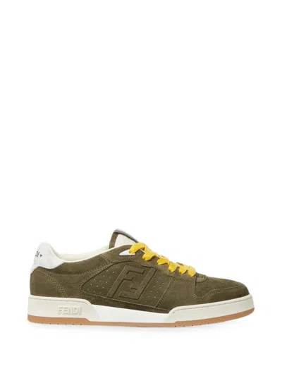 Fendi Logo-embossed Perforated Sneakers In Multi