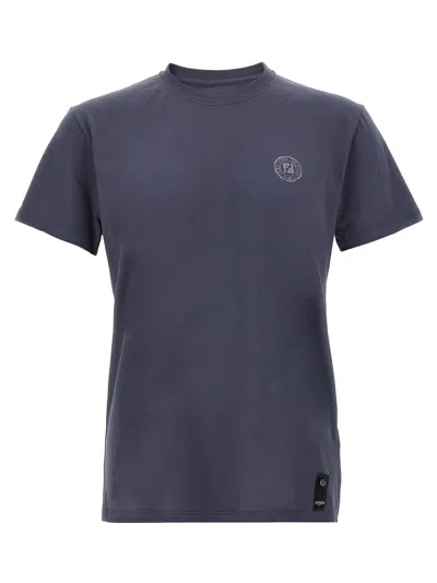 Fendi Logo-embroidered Cotton T-shirt In Purple