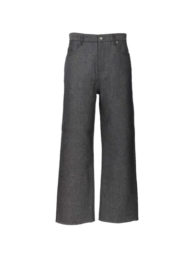 Fendi Logo-embroidered Jeans In Blue