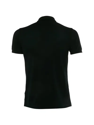Pre-owned Fendi Logo-embroidered Polo Shirt In Black