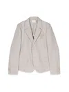 Fendi Logo-embroidered Single-breasted Blazer In Gray