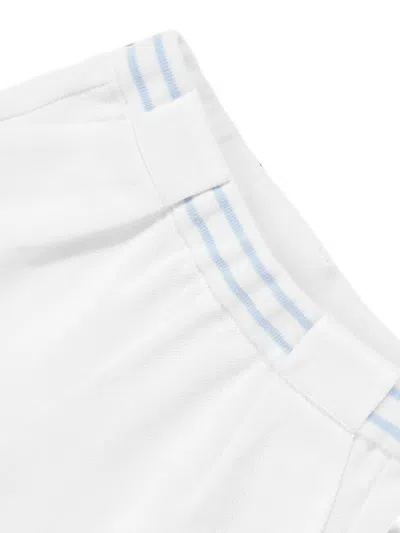 Fendi Babies' Logo-embroidered Striped-waistband Shorts In White