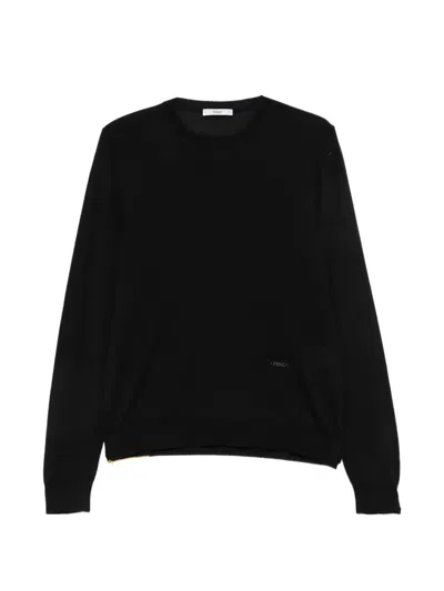 Fendi Logo-embroidered Sweater In Black