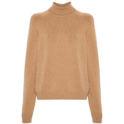 Fendi Logo-embroidered Sweater In Brown