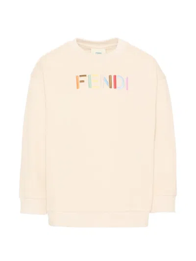 Fendi Kids' Logo-embroidered Sweatshirt In Multi