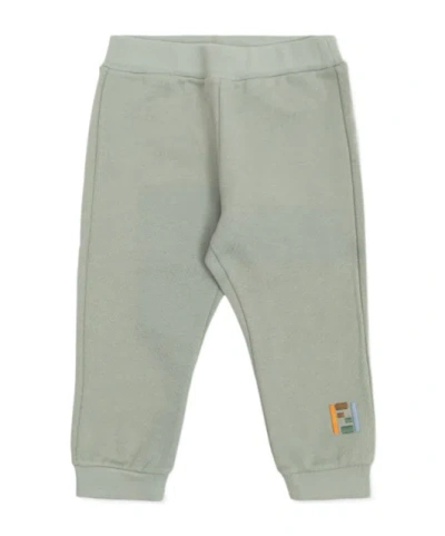 Fendi Logo-embroidered Track Pants In Neutral