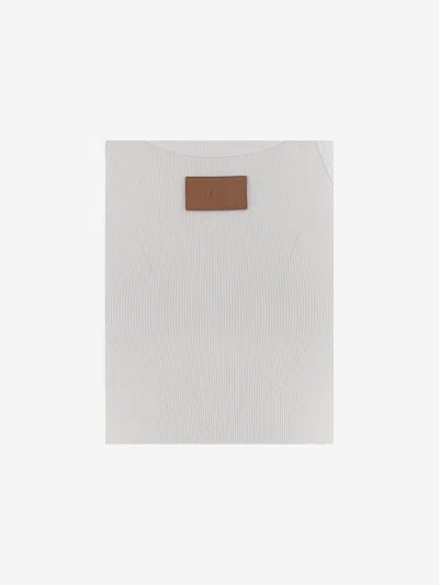 Fendi Logo-patch Cotton Tank Top In White