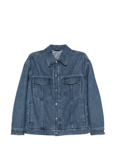 Fendi Logo-patch Denim Jacket In Multi