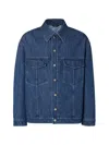 Fendi Logo-patch Denim Jacket In Blue