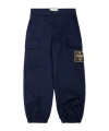 Fendi Logo-patch Elasticated-ankle Cargo Pants In Blue