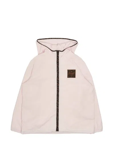 Fendi Kids' Logo-patch Ff-trim Jacket In Pink