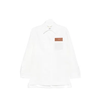 Fendi Logo-patch Jacket In White