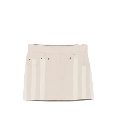 Fendi Logo-patch Mini Skirt In Neutral