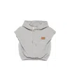 Fendi Hooded Sleeveless Top Drawstring Hem In Gray