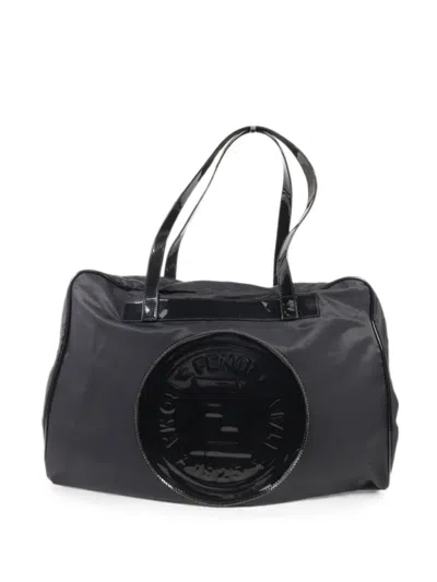 Pre-owned Fendi Logo-patch Tote Bag In Black