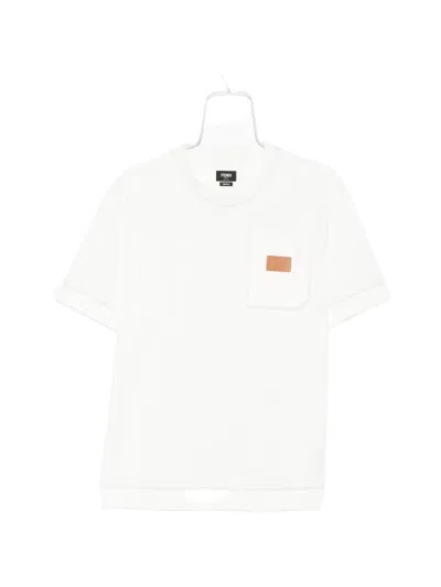 Fendi Logo-patch T-shirt In White
