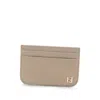 Fendi Ff Logo Smooth And Grained Leather Cardholder In Brown