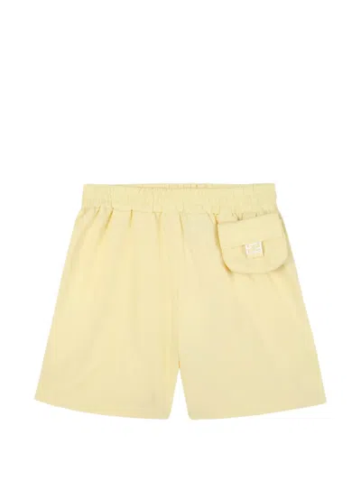 Fendi Kids' Logo-plaque Cargo Shorts In Yellow