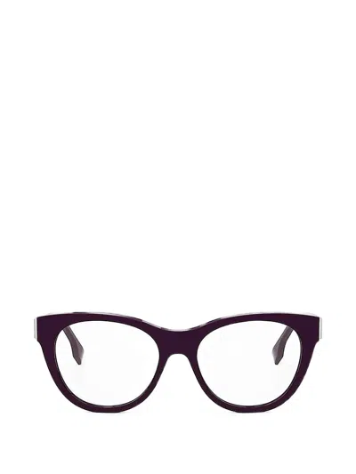 Fendi Logo-plaque Cat-eye-frame Glasses In Purple