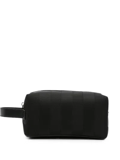 Fendi Logo-plaque Wash Bag In Blue
