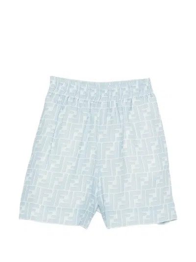 Fendi Logo-print Shorts In Blue