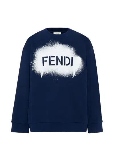 Fendi Kids' Logo-print Sweatshirt In Multi