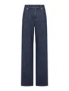 Fendi High Waist Wide Leg Denim Trousers In Blue