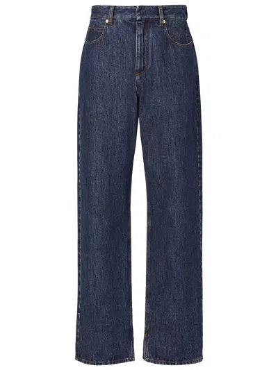 Fendi Long Denim Jeans In Blue
