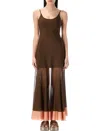 Fendi Chocolate Viscose Blend Dress In Brown