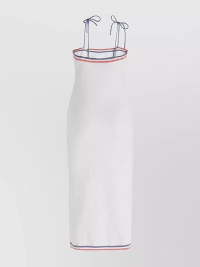 Fendi Long Dress Contrast Trim In White