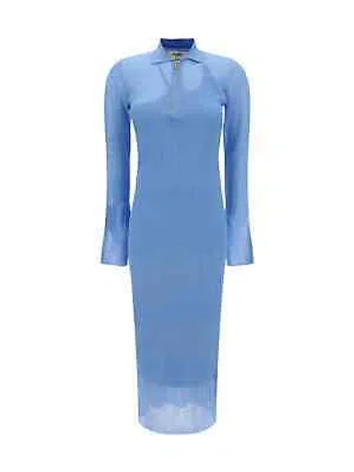 Pre-owned Fendi Long Dress Knit In Blue