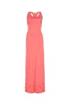 Fendi Satin Belted Long Dress In Pink