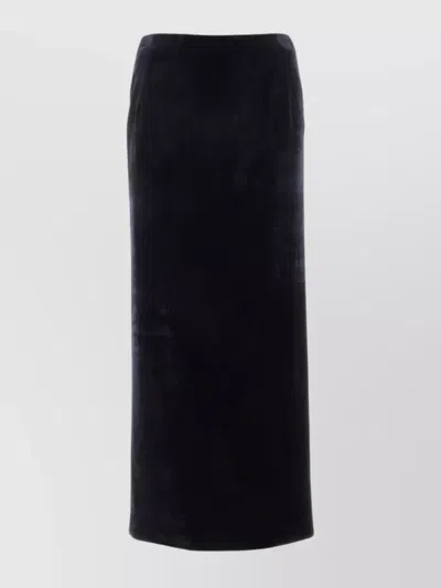 FENDI LONG HIGH-WAISTED VELVET SKIRT WITH BACK SLIT