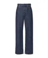 Fendi Textured Denim Jeans In Blue